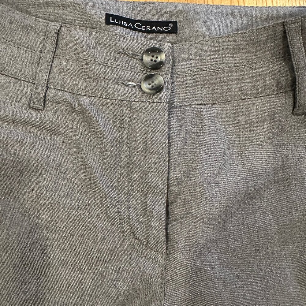 Gorgeous women's Luisa Cerano Virgin Wool Dress Pant Grey size 8.